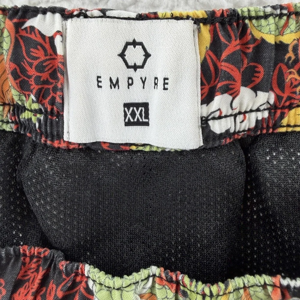 Empyre Swim Shorts Mens 2XL Black Dragon Print Trunks Mesh Lined Quick Dry Beach